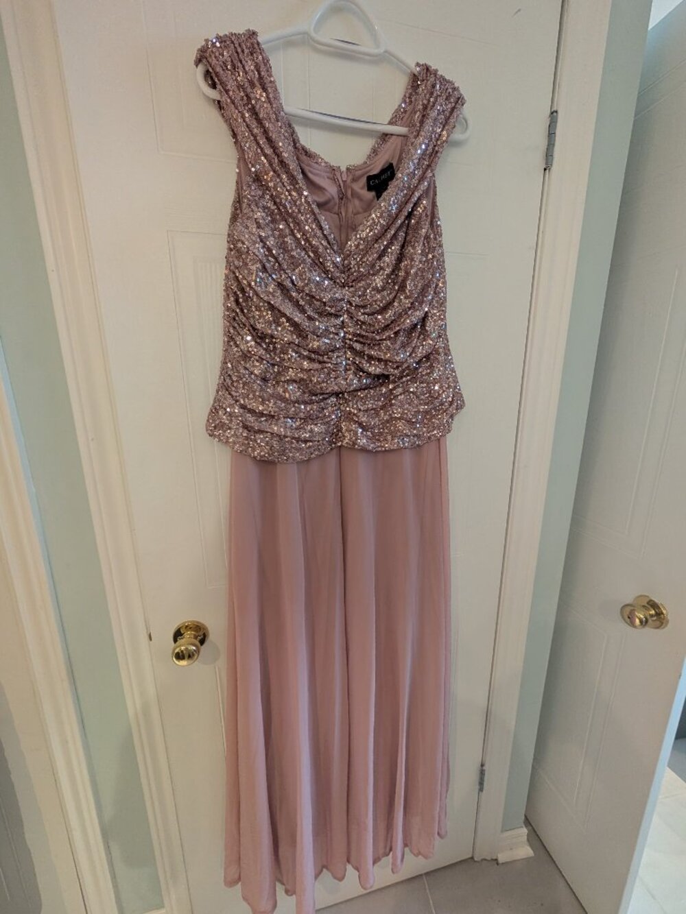 Cachet Size 18 Formal Gown - Sequins & Sheer Details (Excellent Condition)